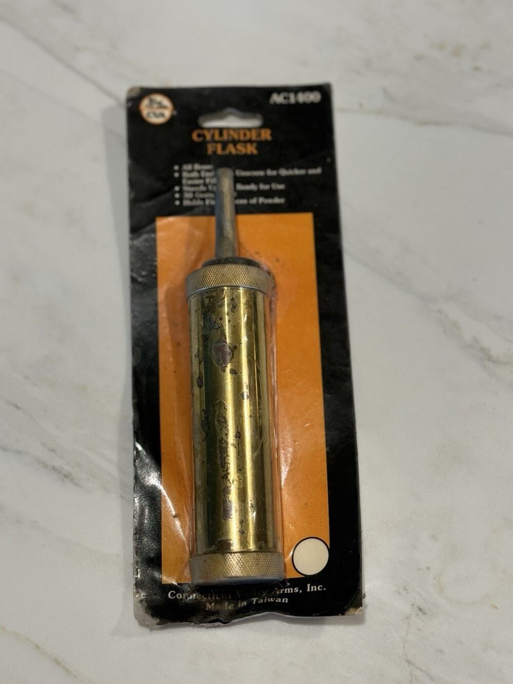 Estate Vintage CVA Black Powder Cylinder Flask AC1400 Brass - NEW!